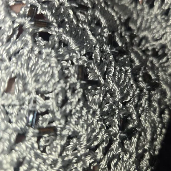 Vintage Laura Ashley Crochet Sleeveless Beaded Overlay Blouse Top (Small) NWOT - Picture 6 of 7